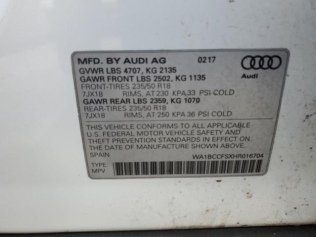 Photo 12 VIN: WA1BCCFSXHR016704 - AUDI Q3 PREMIUM 