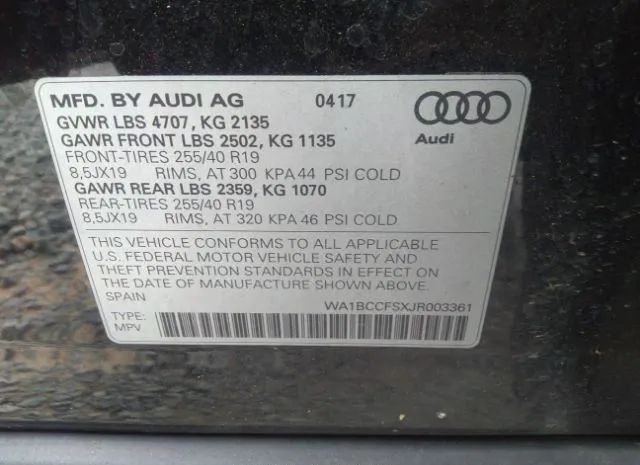 Photo 8 VIN: WA1BCCFSXJR003361 - AUDI Q3 