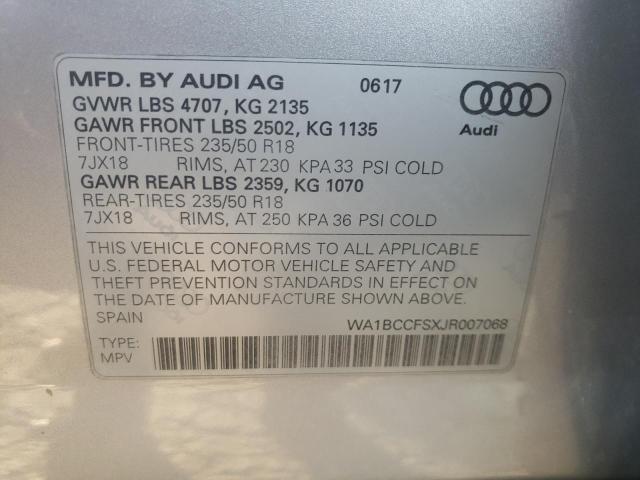 Photo 9 VIN: WA1BCCFSXJR007068 - AUDI Q3 PREMIUM 