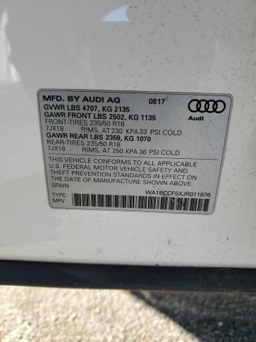 Photo 11 VIN: WA1BCCFSXJR011976 - AUDI Q3 PREMIUM 