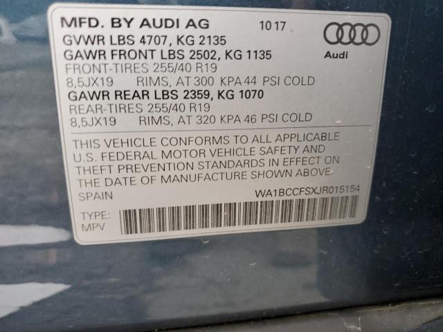 Photo 12 VIN: WA1BCCFSXJR015154 - AUDI Q3 PREMIUM 