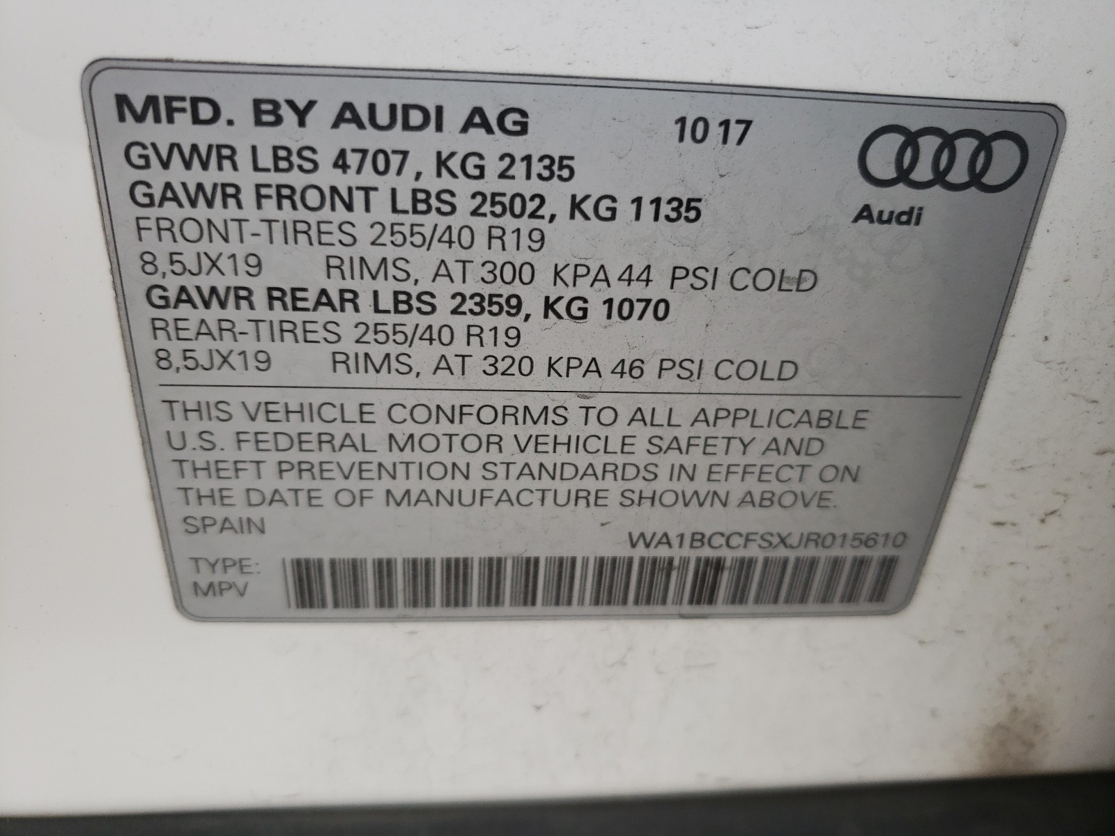 Photo 9 VIN: WA1BCCFSXJR015610 - AUDI Q3 