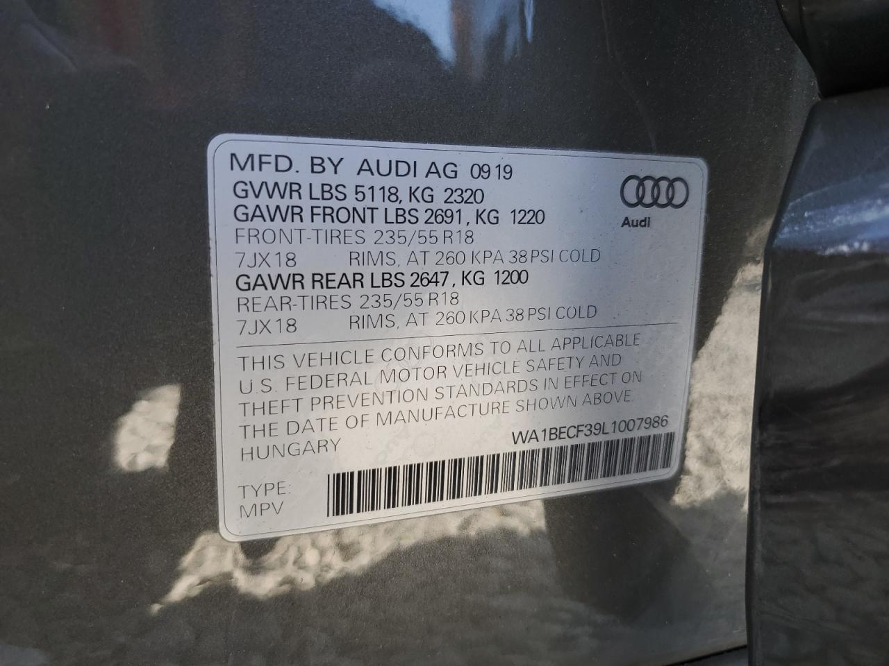 Photo 12 VIN: WA1BECF39L1007986 - AUDI Q3 