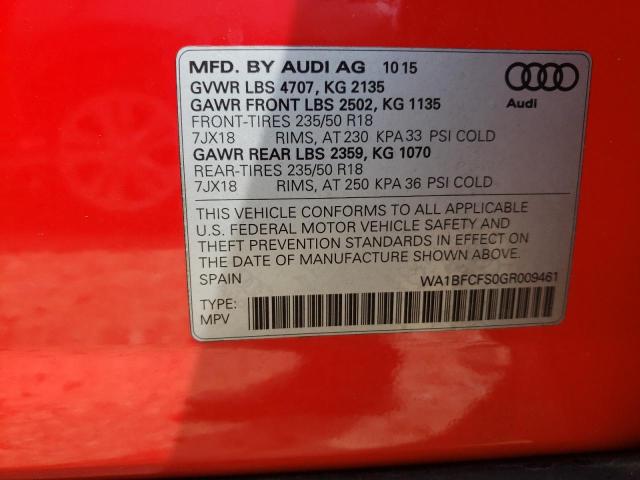 Photo 9 VIN: WA1BFCFS0GR009461 - AUDI Q3 PREMIUM 