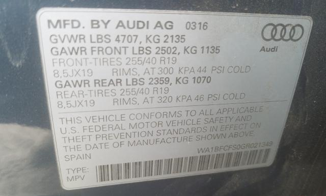 Photo 9 VIN: WA1BFCFS0GR021349 - AUDI Q3 