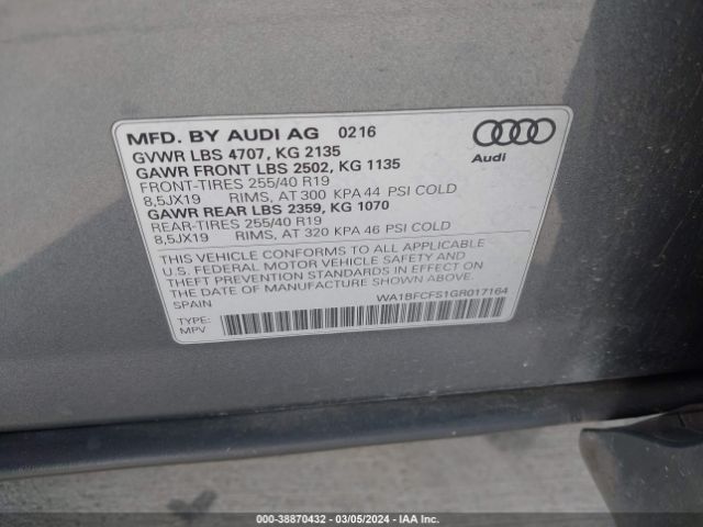 Photo 8 VIN: WA1BFCFS1GR017164 - AUDI Q3 