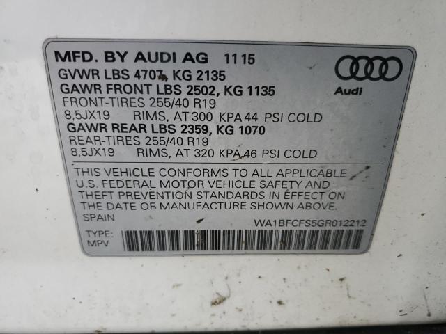 Photo 12 VIN: WA1BFCFS5GR012212 - AUDI Q3 PREMIUM 