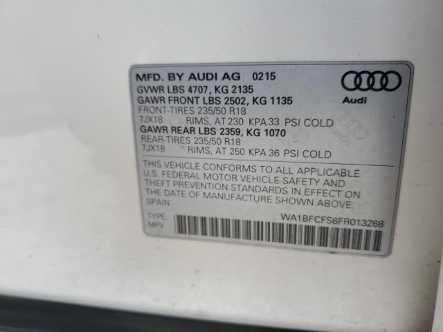 Photo 12 VIN: WA1BFCFS6FR013268 - AUDI Q3 PREMIUM 