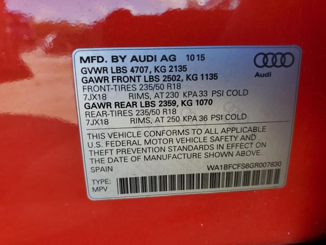 Photo 13 VIN: WA1BFCFS6GR007830 - AUDI Q3 