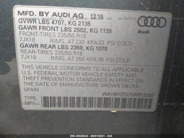 Photo 8 VIN: WA1BFCFS7GR013202 - AUDI Q3 