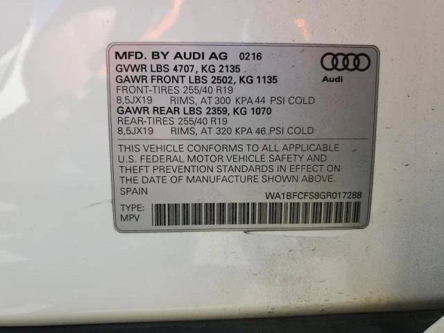 Photo 12 VIN: WA1BFCFS8GR017288 - AUDI Q3 PREMIUM 