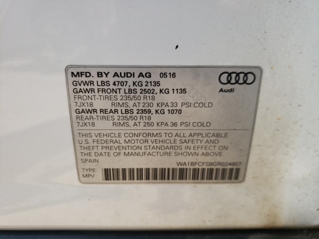 Photo 9 VIN: WA1BFCFS8GR024807 - AUDI Q3 PREMIUM 