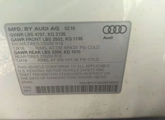 Photo 8 VIN: WA1BFCFS9GR018563 - AUDI Q3 