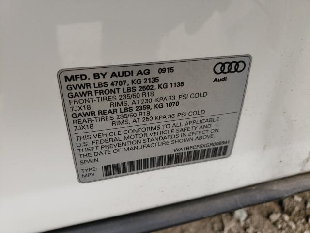 Photo 9 VIN: WA1BFCFSXGR006941 - AUDI Q3 PREMIUM 