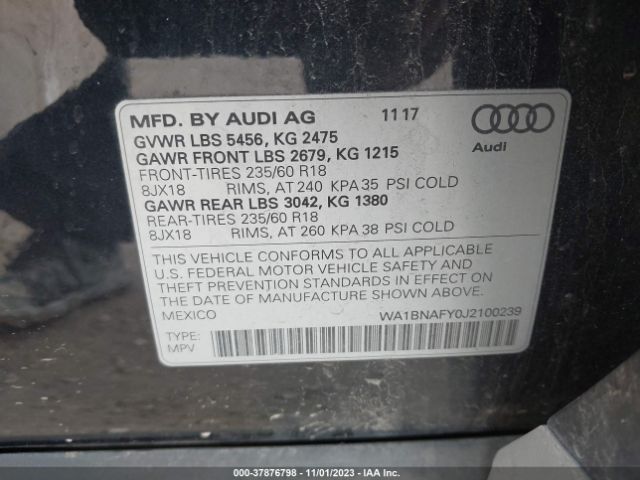 Photo 8 VIN: WA1BNAFY0J2100239 - AUDI Q5 