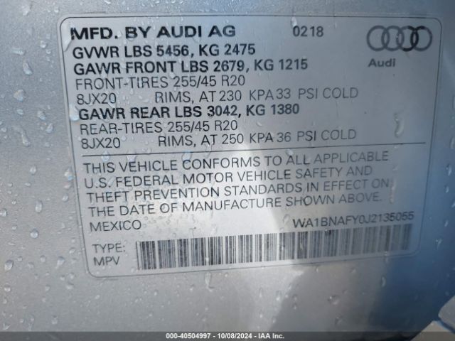 Photo 8 VIN: WA1BNAFY0J2135055 - AUDI Q5 