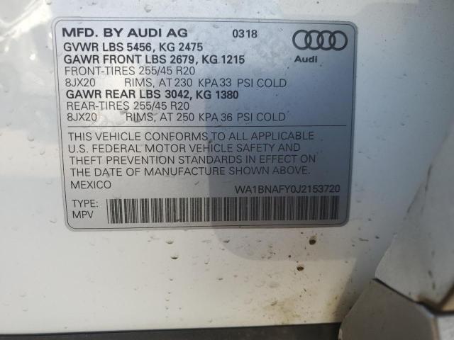 Photo 12 VIN: WA1BNAFY0J2153720 - AUDI Q5 PREMIUM 