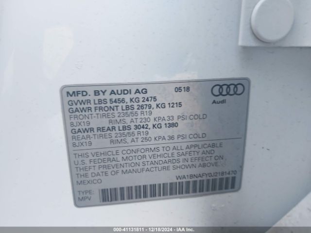 Photo 8 VIN: WA1BNAFY0J2181470 - AUDI Q5 