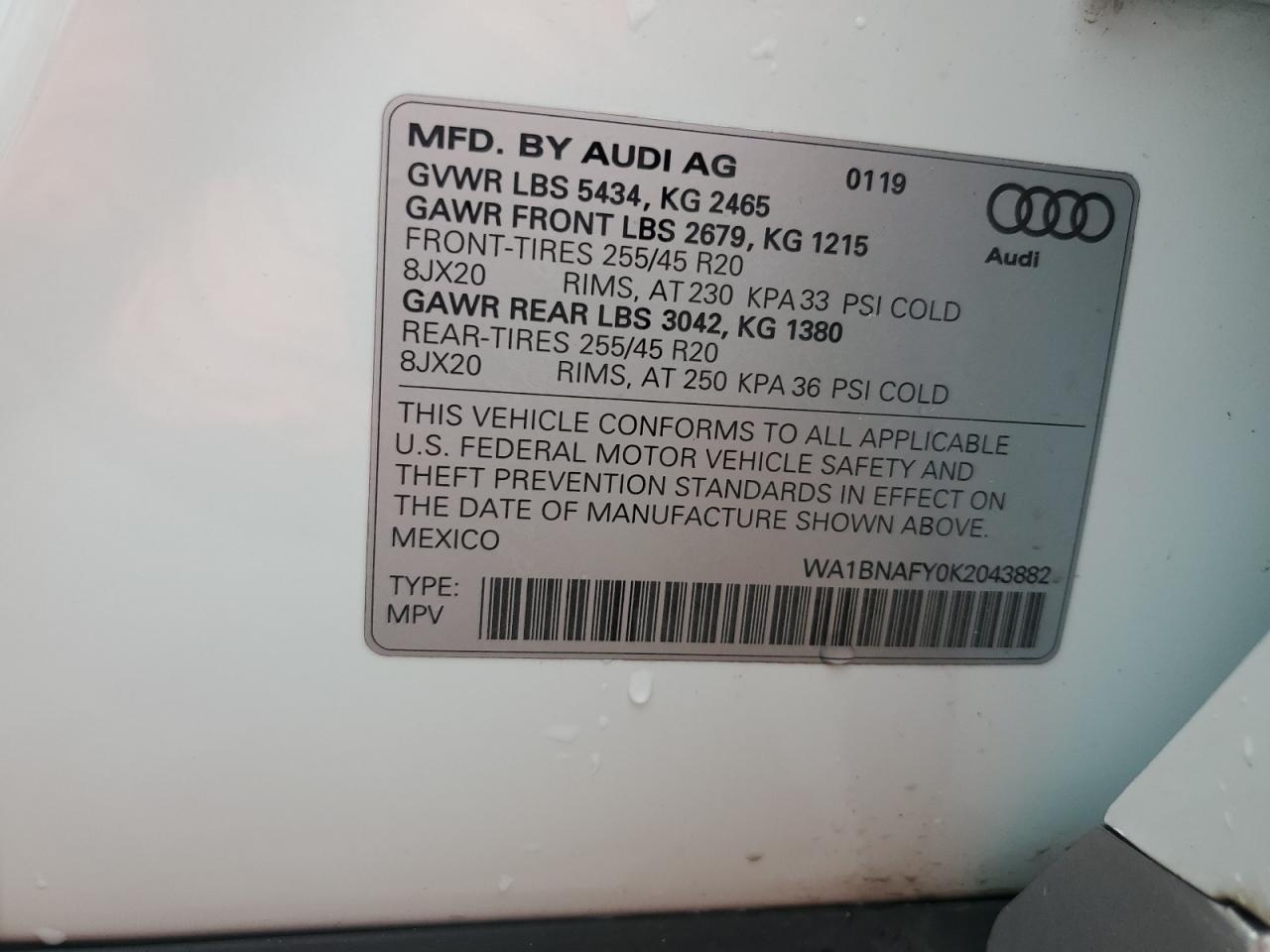 Photo 11 VIN: WA1BNAFY0K2043882 - AUDI Q5 