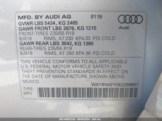 Photo 8 VIN: WA1BNAFY0K2056857 - AUDI Q5 