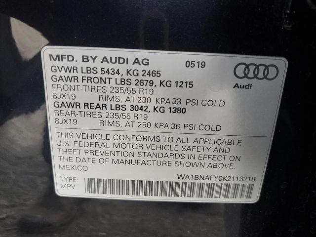 Photo 12 VIN: WA1BNAFY0K2113218 - AUDI Q5 PREMIUM 