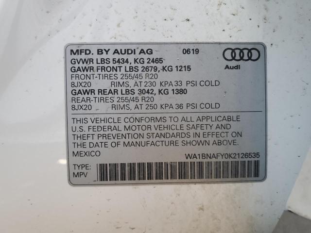 Photo 12 VIN: WA1BNAFY0K2126535 - AUDI Q5 PREMIUM 