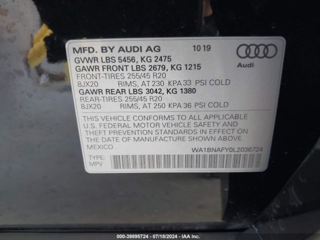 Photo 8 VIN: WA1BNAFY0L2036724 - AUDI Q5 