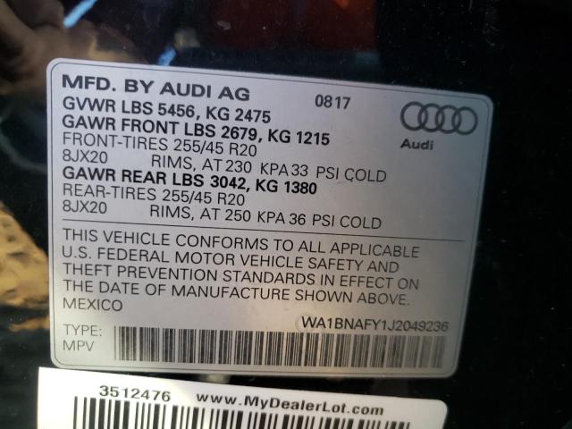 Photo 9 VIN: WA1BNAFY1J2049236 - AUDI Q5 PREMIUM 