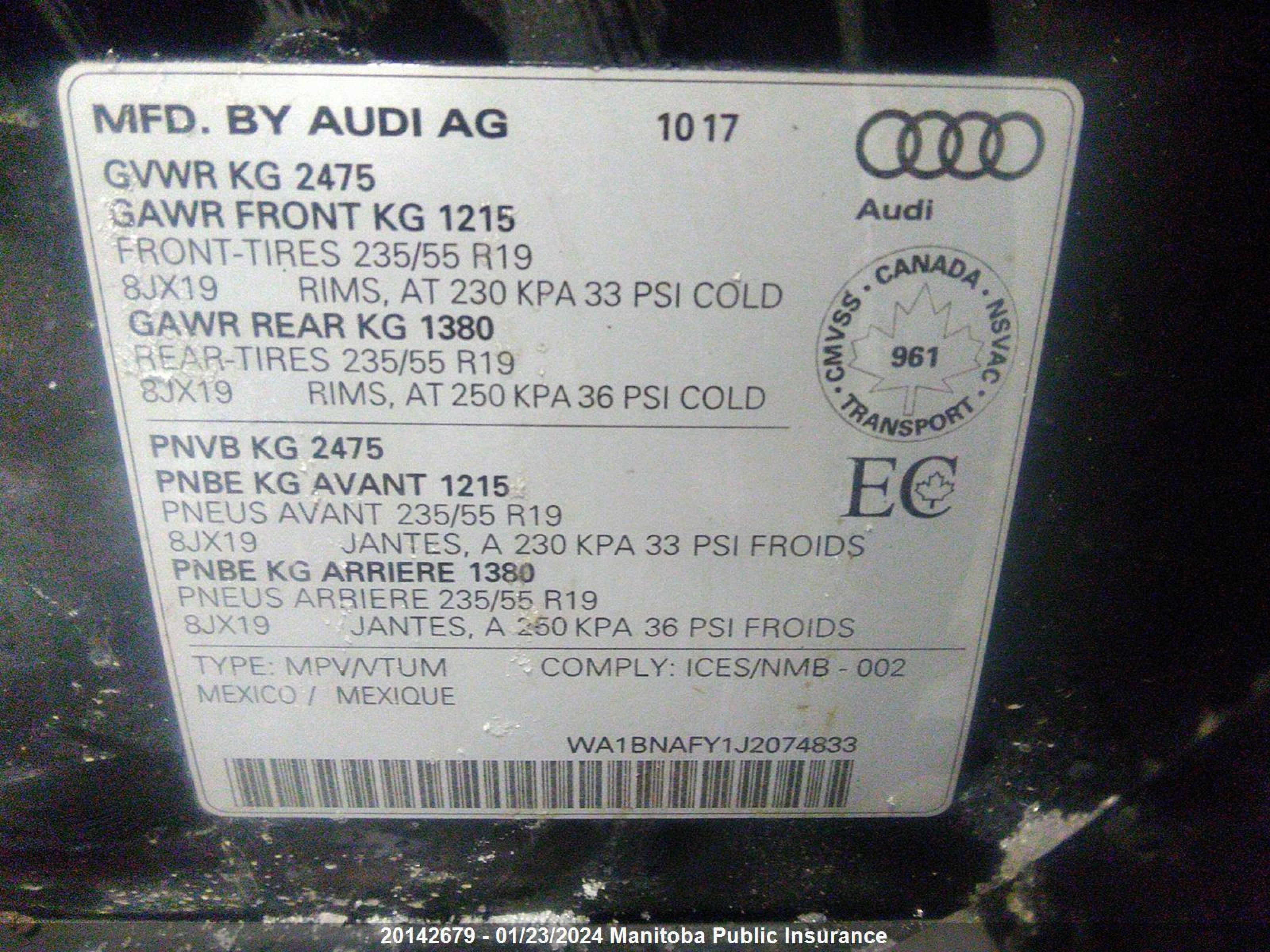 Photo 8 VIN: WA1BNAFY1J2074833 - AUDI Q5 