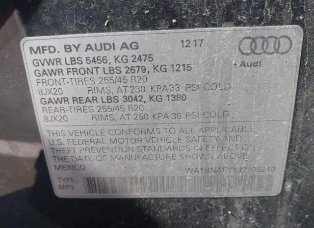 Photo 8 VIN: WA1BNAFY1J2105210 - AUDI Q5 