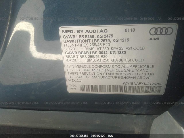 Photo 8 VIN: WA1BNAFY1J2126753 - AUDI Q5 