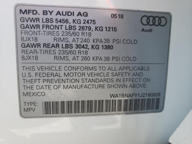 Photo 9 VIN: WA1BNAFY1J2180926 - AUDI Q5 PREMIUM 