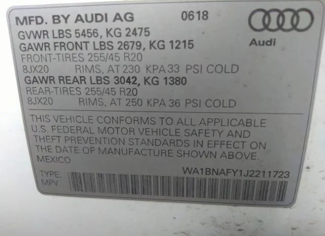 Photo 8 VIN: WA1BNAFY1J2211723 - AUDI Q5 