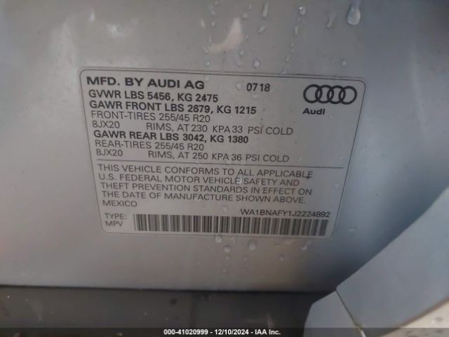 Photo 8 VIN: WA1BNAFY1J2224892 - AUDI Q5 