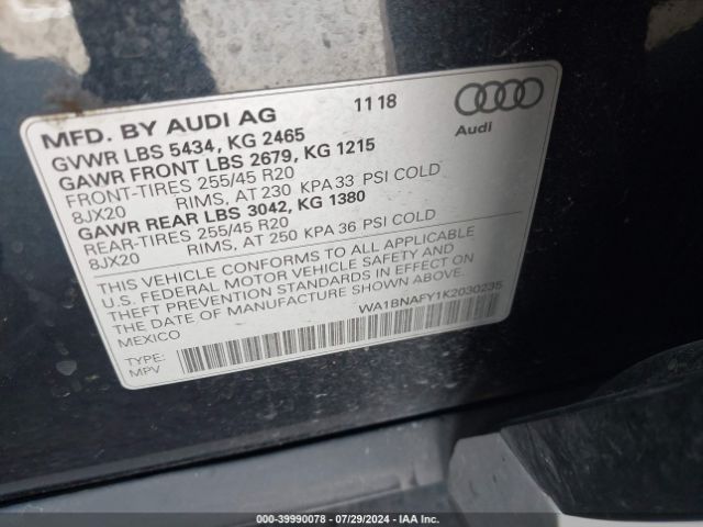 Photo 8 VIN: WA1BNAFY1K2030235 - AUDI Q5 