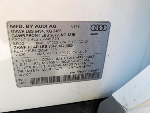 Photo 9 VIN: WA1BNAFY1K2049223 - AUDI Q5 PREMIUM 