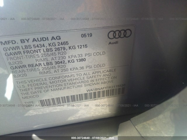 Photo 8 VIN: WA1BNAFY1K2115530 - AUDI Q5 