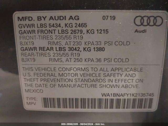 Photo 8 VIN: WA1BNAFY1K2135745 - AUDI Q5 