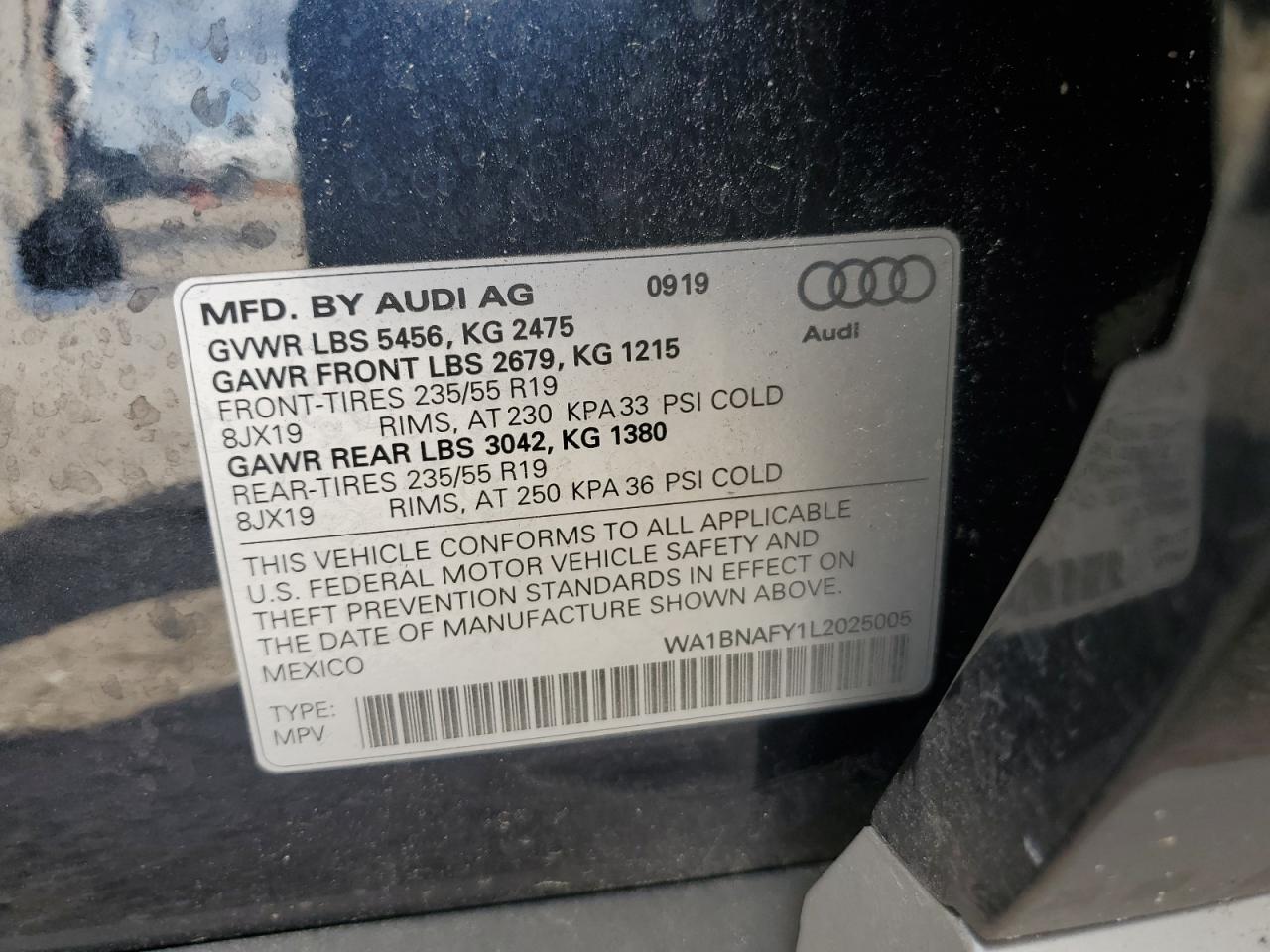 Photo 12 VIN: WA1BNAFY1L2025005 - AUDI Q5 