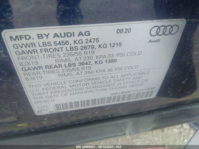 Photo 8 VIN: WA1BNAFY1L2113097 - AUDI Q5 