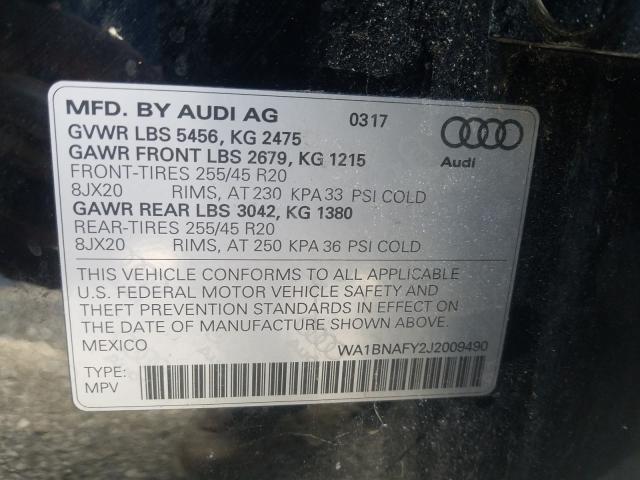 Photo 9 VIN: WA1BNAFY2J2009490 - AUDI Q5 PREMIUM 