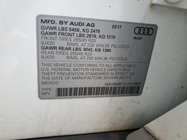 Photo 12 VIN: WA1BNAFY2J2010803 - AUDI Q5 PREMIUM 