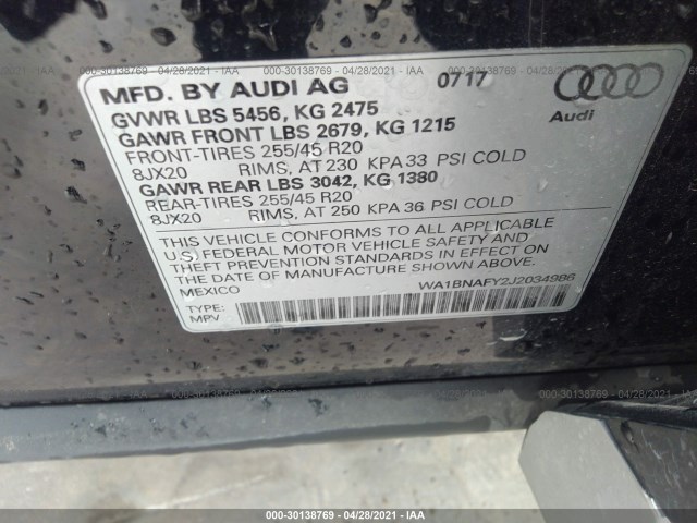 Photo 8 VIN: WA1BNAFY2J2034986 - AUDI Q5 