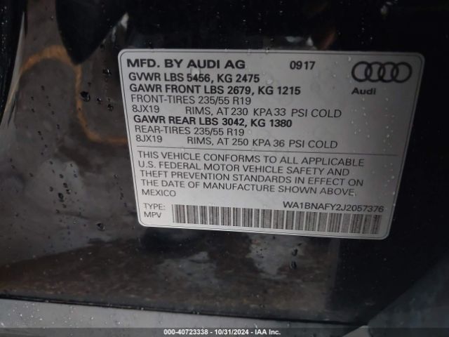 Photo 8 VIN: WA1BNAFY2J2057376 - AUDI Q5 