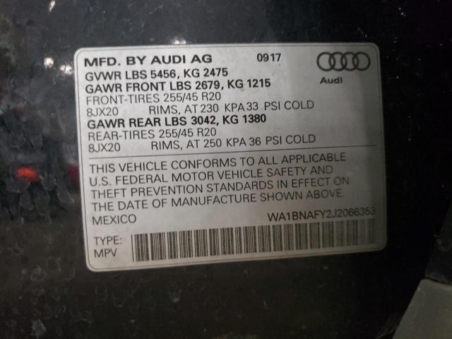 Photo 12 VIN: WA1BNAFY2J2066353 - AUDI Q5 PREMIUM 