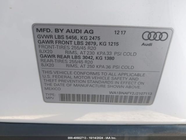 Photo 8 VIN: WA1BNAFY2J2107113 - AUDI Q5 