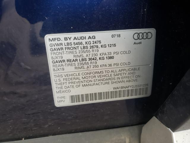 Photo 9 VIN: WA1BNAFY2J2221225 - AUDI Q5 