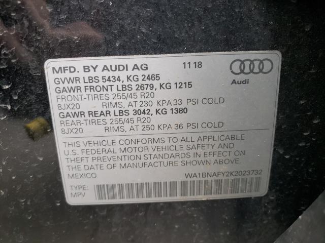 Photo 9 VIN: WA1BNAFY2K2023732 - AUDI Q5 PREMIUM 