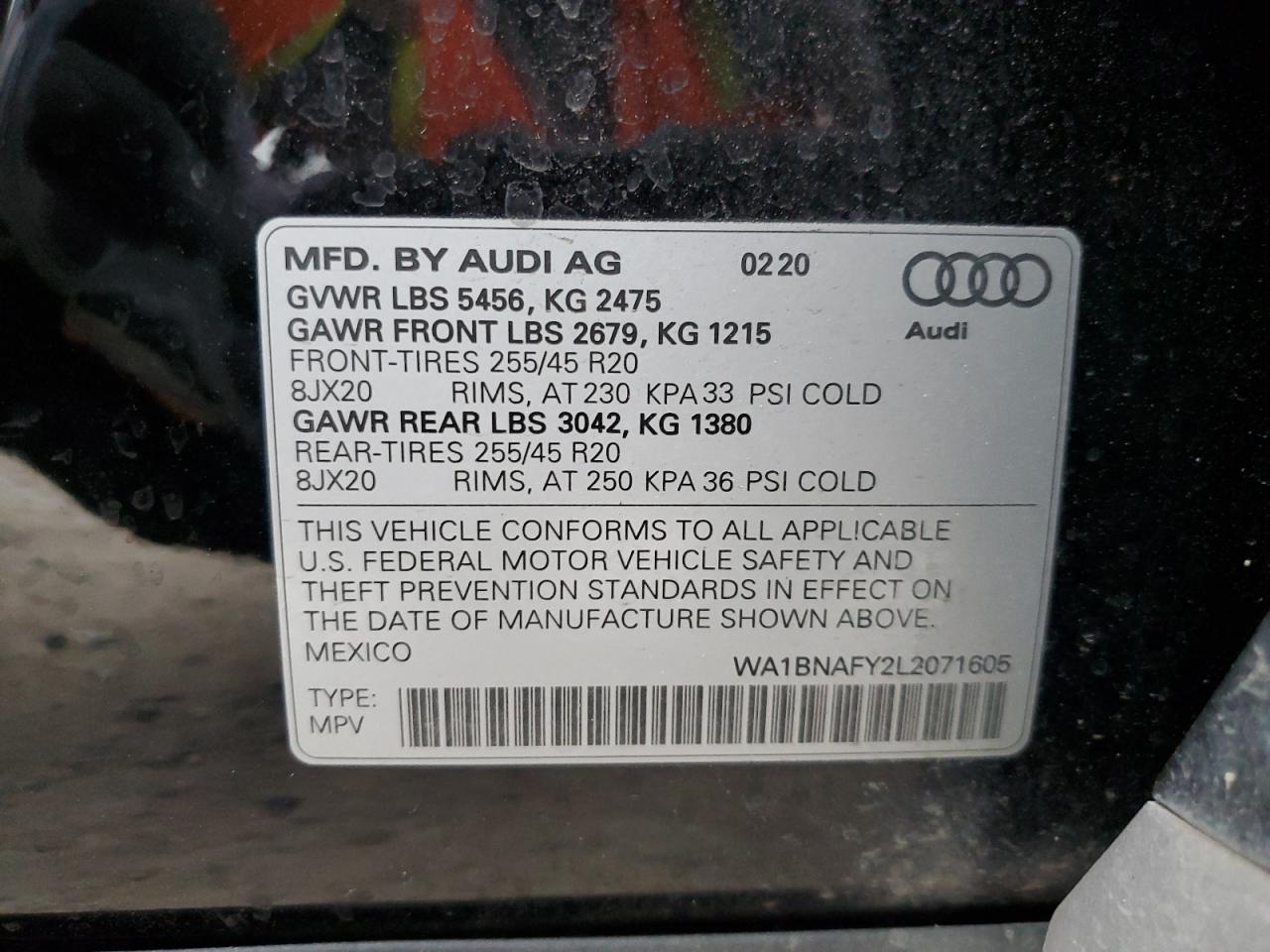 Photo 12 VIN: WA1BNAFY2L2071605 - AUDI Q5 