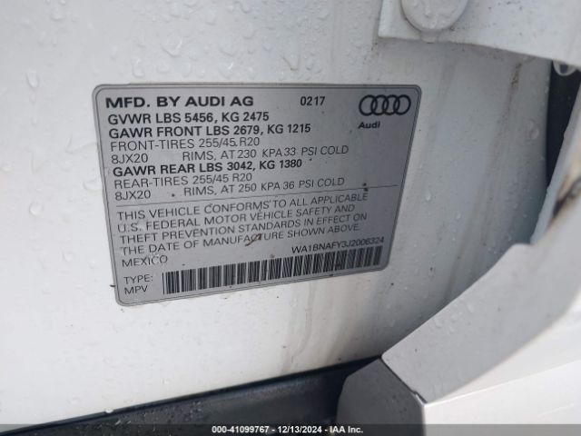 Photo 8 VIN: WA1BNAFY3J2006324 - AUDI Q5 